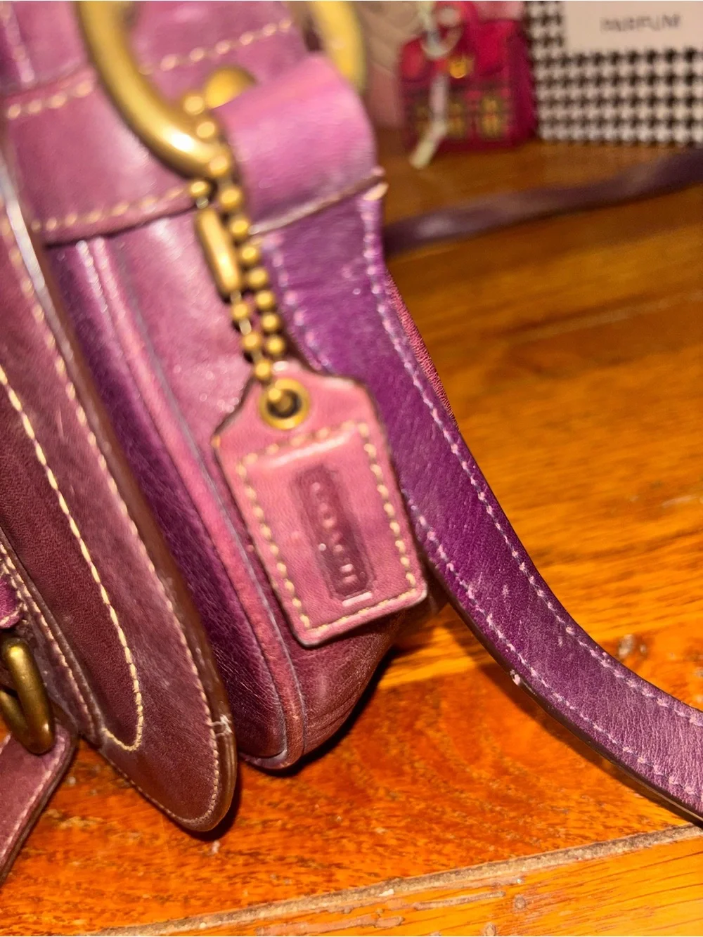 Coach Vintage Legacy Garcia Mini Burgundy Leather Crossbody Bag COA